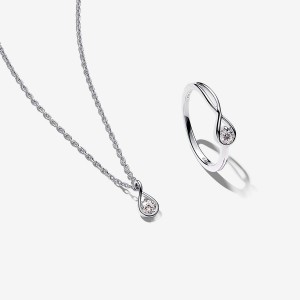 Lab-created Diamond Styled Sets Pandora Argent | 82LGTOKNY