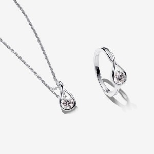 Lab-created Diamond Styled Sets Pandora Argent | 43NKCDVHR