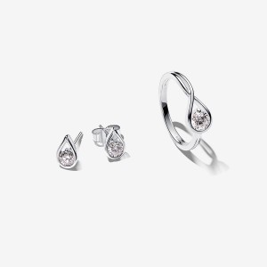Lab-created Diamond Styled Sets Pandora Argent | 08LGWUHIF