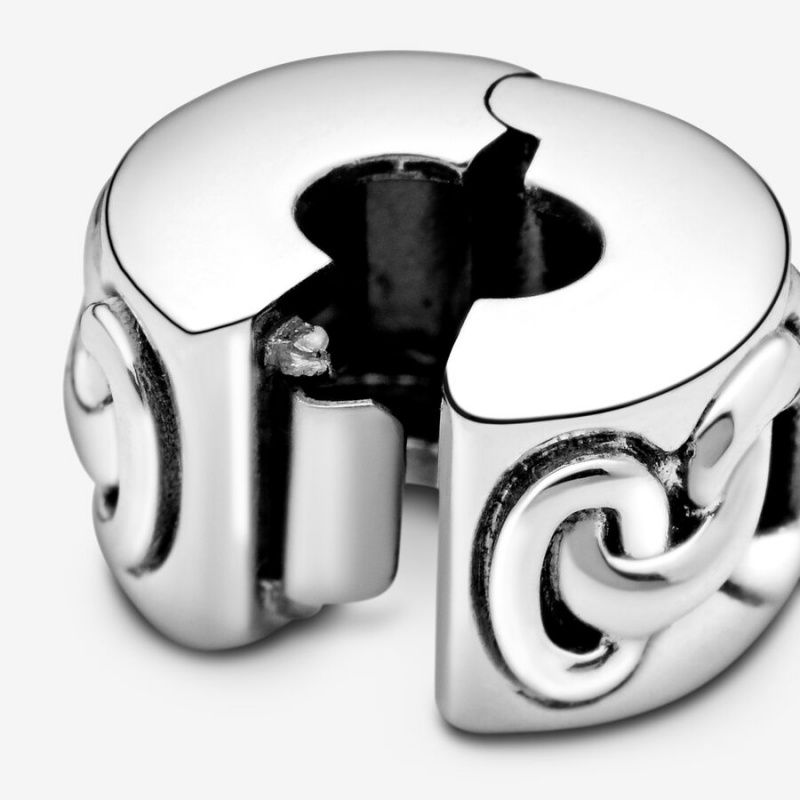 Clips Pandora Knotted Hearts Clip Argent | 23GBEZNYA