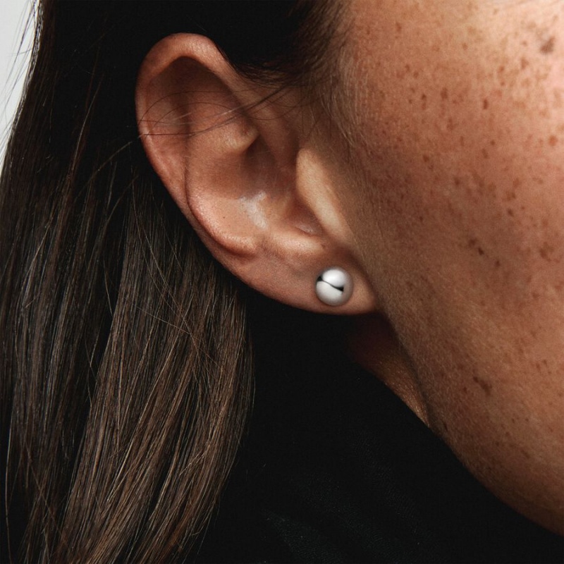 Clous d'Oreilles Pandora Classiche Beads Argent | 19WQTIDMV