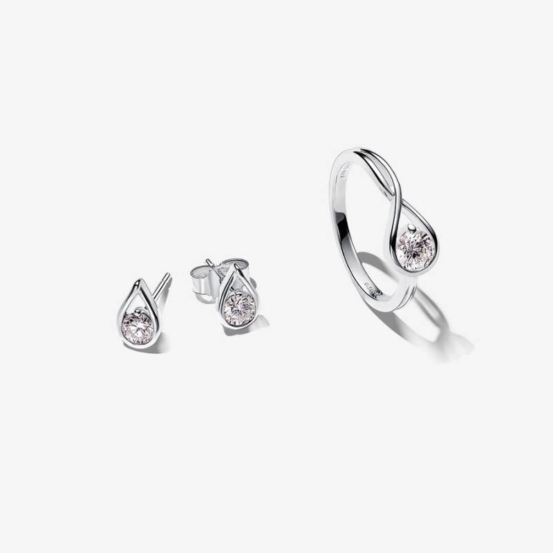Lab-created Diamond Styled Sets Pandora Argent | 08LGWUHIF